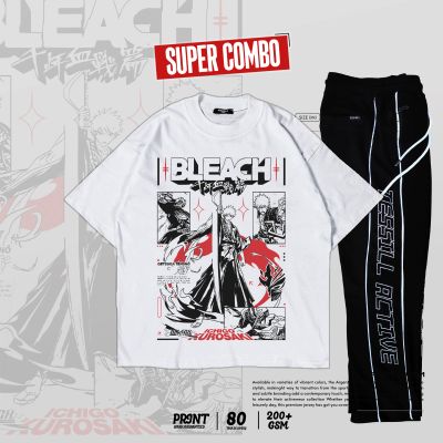 Ichigo Kurosaki Drop Shoulder T-shirt & Interlock Regular Fit Trouser Combo