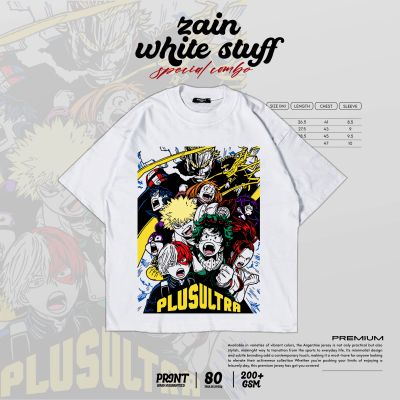 Plus Ultra Anime Acid Wash Drop Shoulder T-shirt