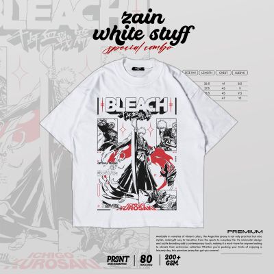 Ichigo Kurosaki Anime Acid Wash Drop Shoulder T-shirt